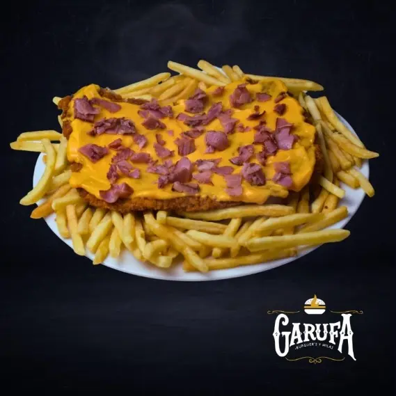 Milanesa XL cheddar y panceta